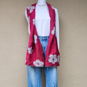 Pink Floral Reversible Cozy Scarf